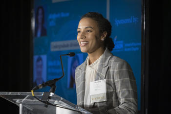 Kimberly Biscoe accepts the EBLA Award